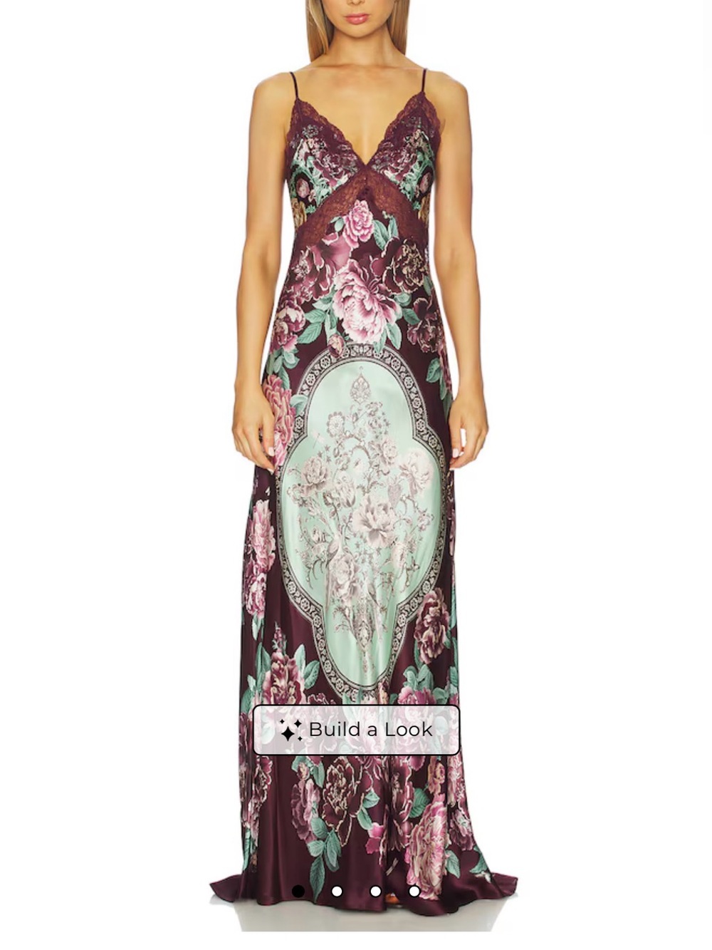 Camilla V Neck Long Bias Slip Dress Train If These Tiles Could Talk NWT Small